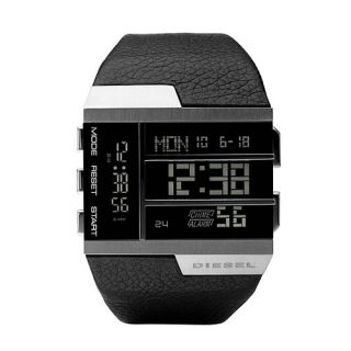 Diesel SBA Backlight Alarm Black Mens Wristwatch DZ7190
