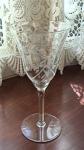 13 Vintage Cut Etched Crystal Stemware Wine Water Cocktail Glasses