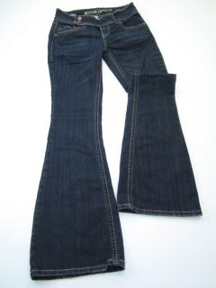  Juniors Size 5 Inseam 33 Denim Blue Jeans Flare 1 Stretch