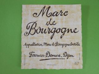 Etiquette Marc de Bourgogne Fournier DEMARS Dijon