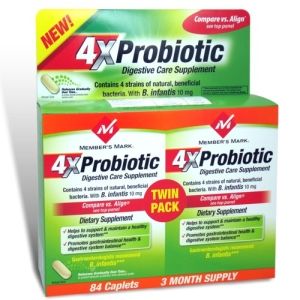 4x probiotic digestive care supplement 84 caplets compare vs align