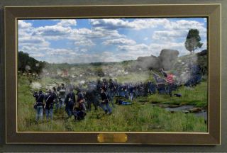 4th Maine in The Valley of Death Gettysburg Framed Ltd Ed Civil War