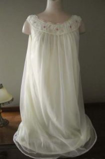  Chiffon Gown Pretty Ruched Sissy Neckline with Pink Flowers L