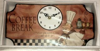 Home Decorating on Fat Chef Bistro Coffee Kitchen Clock Decor Restaurant Office New