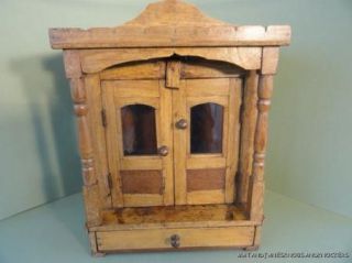  Antique Teak Colonial Wall Cabinet Bathroom Cabinet Cupboard