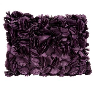 Fun Textured Petal Decorative Throw Pillow 12x16 Eggplant Color