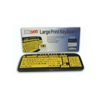  Print Letters Yellow Keys Full Size Computer Keyboard USB Wired