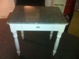  Table, Island, Desk Gramite Top with white legs great for small space
