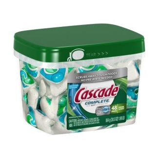 Dishwasher Detergent Cascade Complete All in 1 Pacs Fresh Scent Stain
