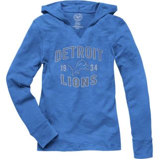 Detroit Lions Womens Blue 47 Brand Primetime Hooded V Neck
