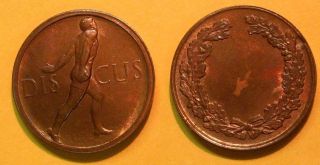 Medal Track Event Discus Throwing Unissued C 1930