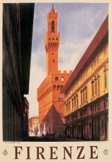 Destination Florence Italy 1930s Florence Art Poster