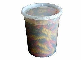 32 oz Round Plastic Soup Food Cups w Lids 100 Pack Disposable