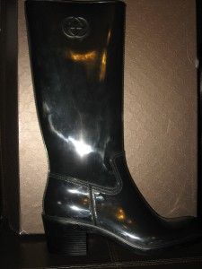 Gucci Devendra Rubber Rainboots Boots Black 41 EU 11 US