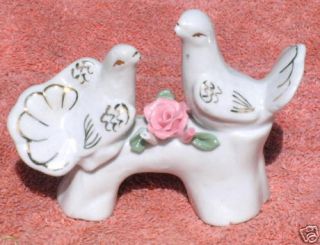Fine Porcelain Birds on Branch w Rose from Sophia Ann