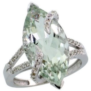  Marquise Prasiolite Diamond Engagement Ring Sz 6 Sz 7 Sz 8 Gift