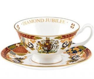 Queen Elizabeth II Diamond Jubilee Tea Cup and Saucer