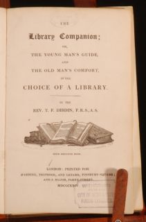 1824 Library Companion by T F Dibdin First Edition