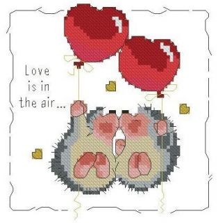 XS Kit Hedgehog Balloon Love in Air w DMC Floss