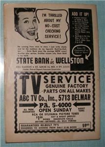 Vintage TV Magazine St Louis TV Guide March 30 April 5 1958 Jack Paar
