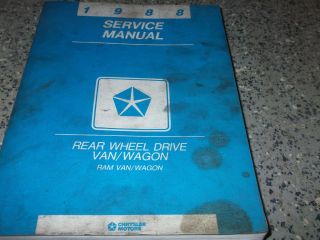 1988 Dodge RAM Van Wagon rwd Service Shop Repair Manual Factory Book