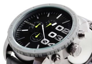 Diesel Chronograph Grey Gunmetal Silicon Steel Watch DZ4254 NEW