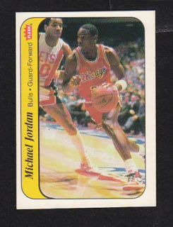 1986 87 Fleer 8 Michael Jordan Rookie Basketball Sticker Card MT Bulls