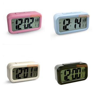 Light Sensitive LCD Digital Snooze Alarm Clock with White LED