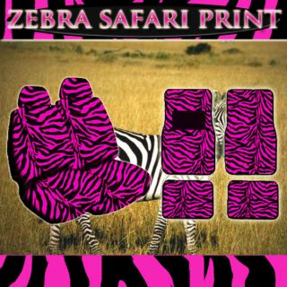 New Safari Low Back Seat Covers and 4 Piece Floor Mats Set Zebra Hot
