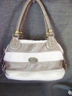 Dolce and Gabbana purse   handbag   leather  white/silver stripe