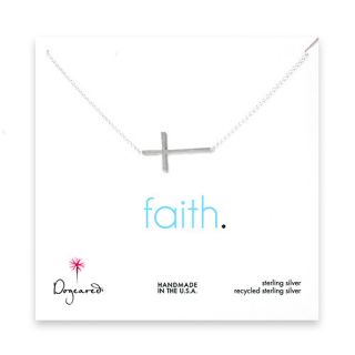 Dogeared Faith Large Sideways Cross Sterling Silver 18 Necklace