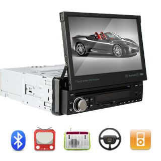 inch Digital HD LCD TFT 1 DIN Car Stereo DVD Player SD USB Face Flip