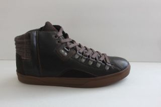 New Guess GM Doman Mens Brown Leather Fashion Shoe Ankle Sneaker Boot