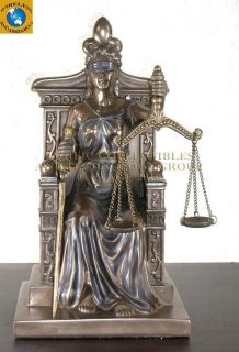  LA JUSTICA LADY JUSTICE ON THRONE STATUE FIGURINE GODDESS DIKE ROMAN