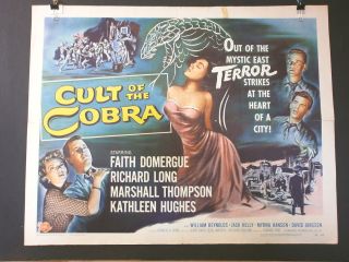  Horror Cult of The Cobra Faith Domergue Orig Half Sheet Poster