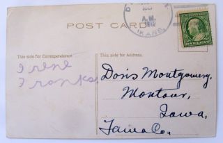 1912 Greetings Postcard Dillwyn Kansas A Tasty Article Woman Eats