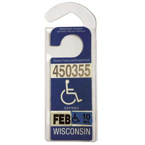 Handicap Placard Parking Pass Sign Protector Holder Hanger NEW