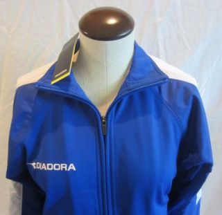 Diadora Attiva Youth Kids Medium Track Athletic Jacket Soccer Blue New