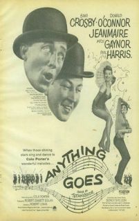 Anything Goes 1956 Movie Ad Bing Crosby Donald OConnor