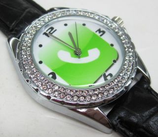 118 Diamond Crystal Leather Watch i Phone pad call button 3 4 4s