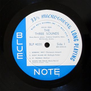 Three 3 Sounds Good Deal LP Blue Note BLP 4020 US 1959 47 w 63rd RVG