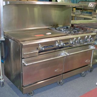  Systems 60 Industrial Gas Range Griddle with Double Oven