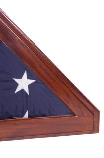 Flag Display Case for Memorial Flag Solid Mahogany