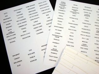 Coupon Organizer Dividers and Labels