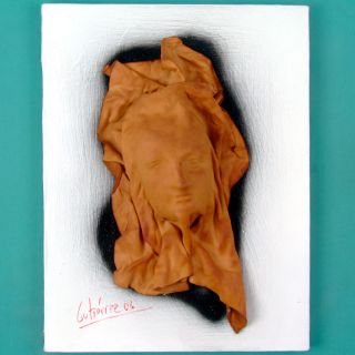 Art Gutierrez Wall Hand Artwork Leather Mask Face Latin Sculpture