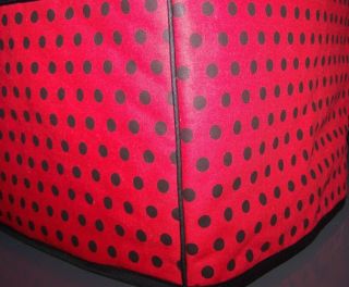 Black Polka Dots on Red Quilted 4 Slice Toaster Cover New