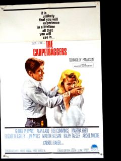 The Carpetbaggers 1964 One Sheet VG FN Drama George Peppard Carroll