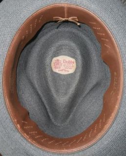 Vintage DOBBS Fifth Avenue Gray Mens Fedora Straw Hat Size 7