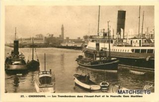 France Cherbourg Docks Harbor 37 Postcard