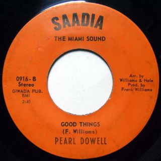 RARE Miami Funk Soul 45 Pearl Dowell Good Things on Saadia